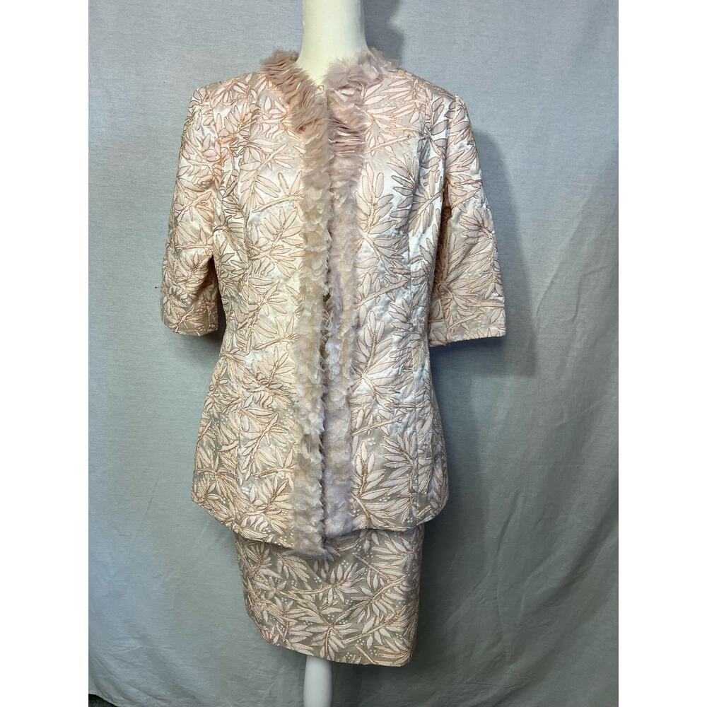 Pastel Pink Skirt Suit Set Size 8 Womens